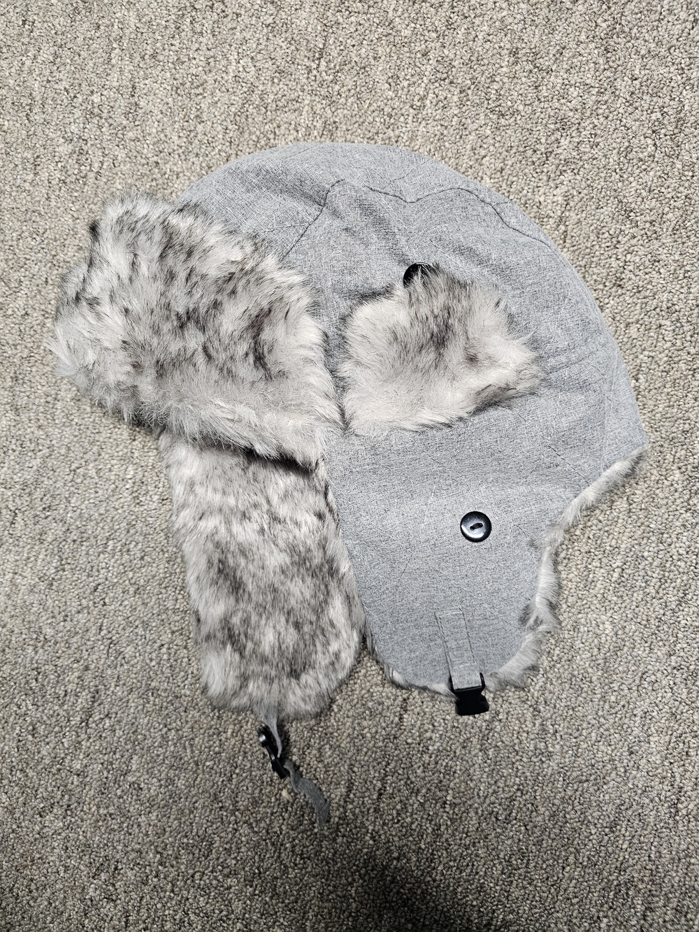 Kids Faux Fur Trapper Hat - Gray